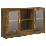 Vidaxl vitrinekast 120x30,5x70 cm bewerkt hout gerookt eikenkleurig