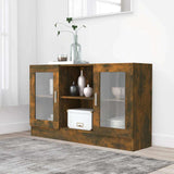 Vidaxl vitrinekast 120x30,5x70 cm bewerkt hout gerookt eikenkleurig