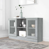Vidaxl vitrinekast 120x30,5x70 cm bewerkt hout grijs sonoma eiken