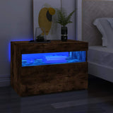 Vidaxl tv-meubel met led-verlichting 60x35x40 cm gerookt eikenkleurig
