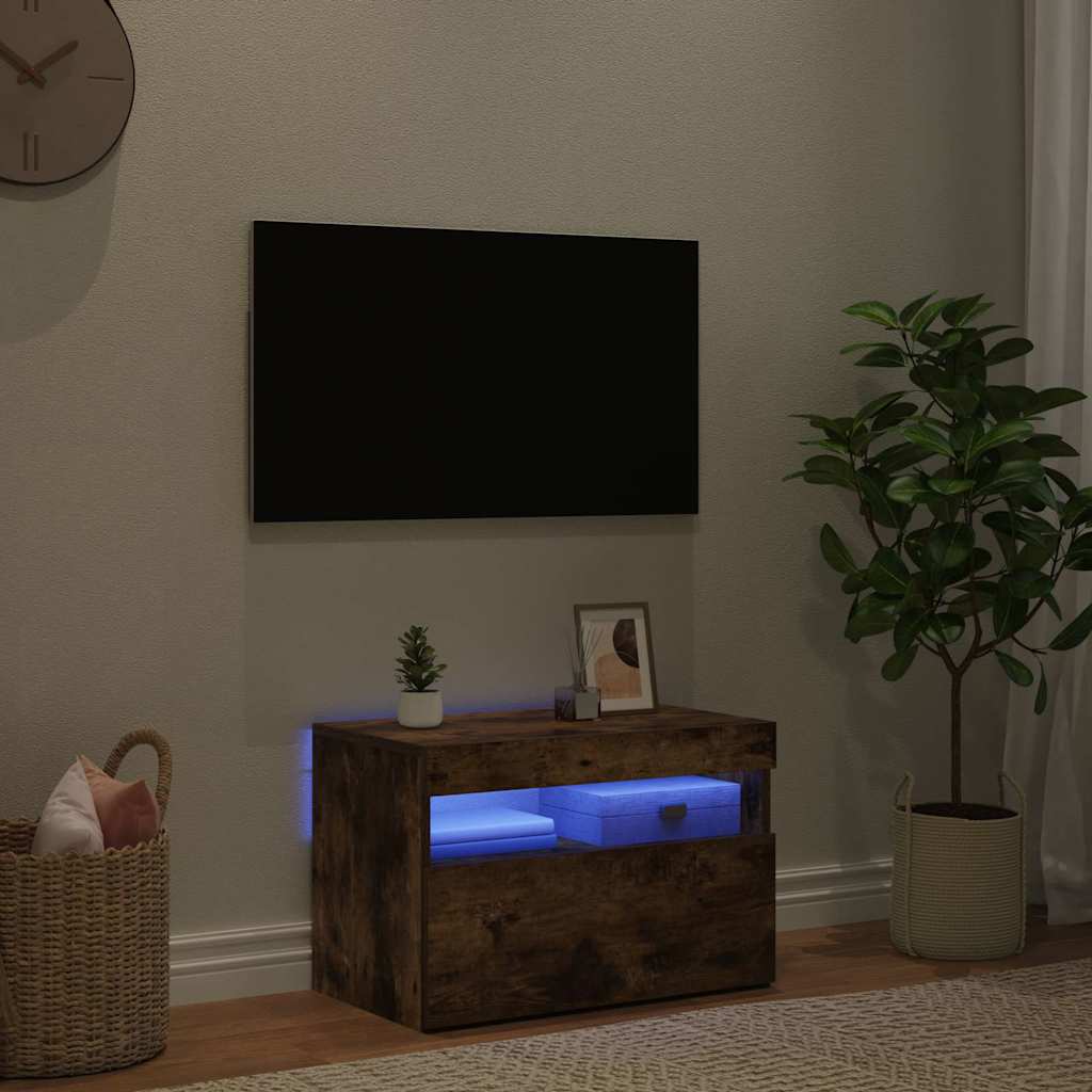 Vidaxl tv-meubel met led-verlichting 60x35x40 cm gerookt eikenkleurig