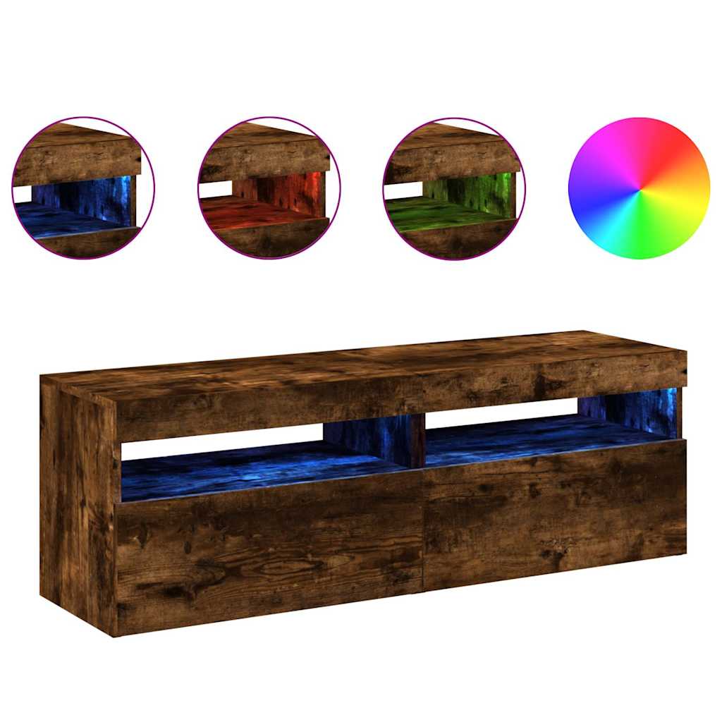 Vidaxl tv-meubels 2 st met led-verlichting 60x35x40 cm gerookt eiken