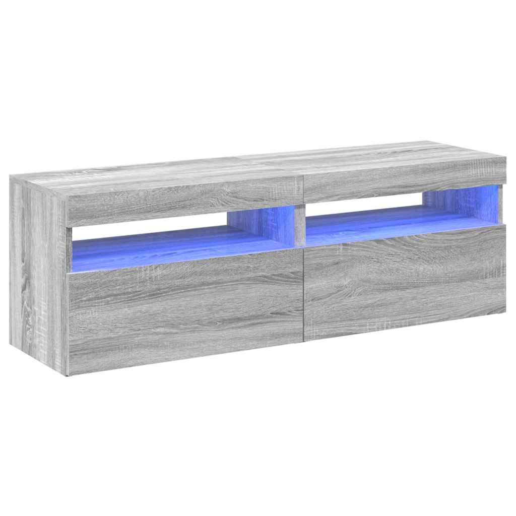 Vidaxl tv-meubels 2 st met led-verlichting 60x35x40 cm grijs sonoma