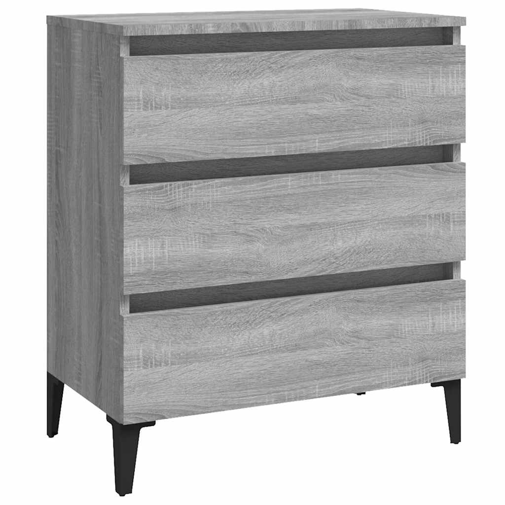 Vidaxl dressoir 60x35x69 cm bewerkt hout grijs sonoma eikenkleurig