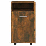 Vidaxl bijzetkast met wielen 33x38x60 cm bewerkt hout gerookt eiken