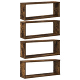 Vidaxl wandschappen kubus 4 st 60x15x23 cm bewerkt hout gerookt eiken