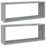 Vidaxl wandschappen kubus 2 st 60x15x23 cm bewerkt hout grijs sonoma