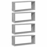 Vidaxl wandschappen kubus 4 st 60x15x23 cm bewerkt hout grijs sonoma