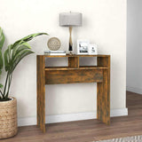 Vidaxl wandtafel 78x30x80 cm bewerkt hout gerookt eikenkleurig