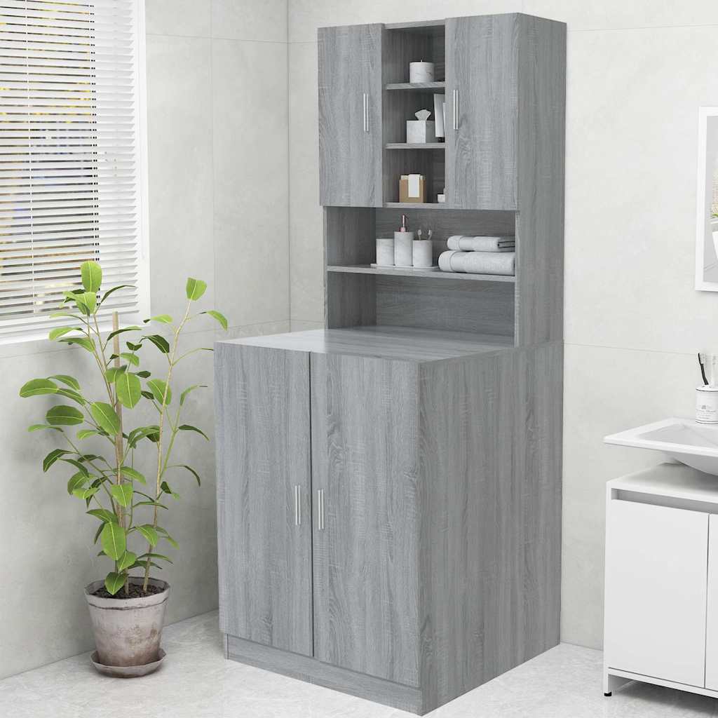 Vidaxl Washing Machine Counboard 70.5x25.5x90 cm Gray Sonoma Oak -Colored