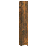 Vidaxl badkamerkast 25x26,5x170 cm bewerkt hout gerookt eikenkleurig