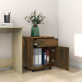 Vidaxl rolkast 45x38x54 cm bewerkt hout gerookt eikenkleurig