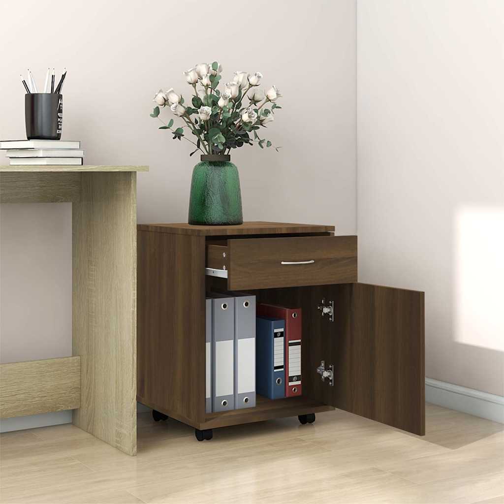 Vidaxl rolkast 45x38x54 cm bewerkt hout bruin eikenkleur