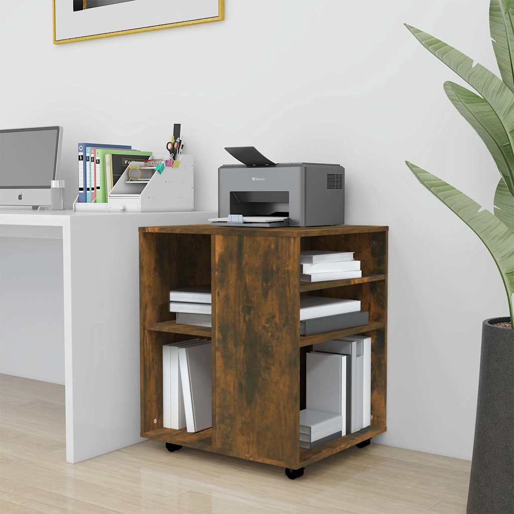Vidaxl rolkast 60x53x72 cm bewerkt hout gerookt eikenkleurig