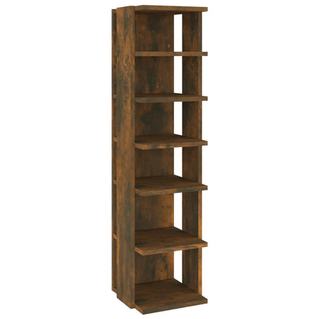 Rack à chaussures Vidaxl 27.5x27x102 cm Couleur de chêne fumé en bois transformé
