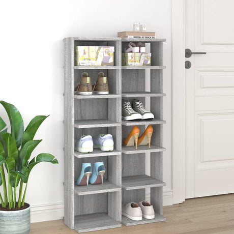 Racks de chaussures Vidaxl 2 PCS 27.5x27x102 cm Bois de bois de bois sonoma