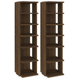 Racks de chaussures Vidaxl 2 st 27.5x27x102 cm Browniken en bois transformé