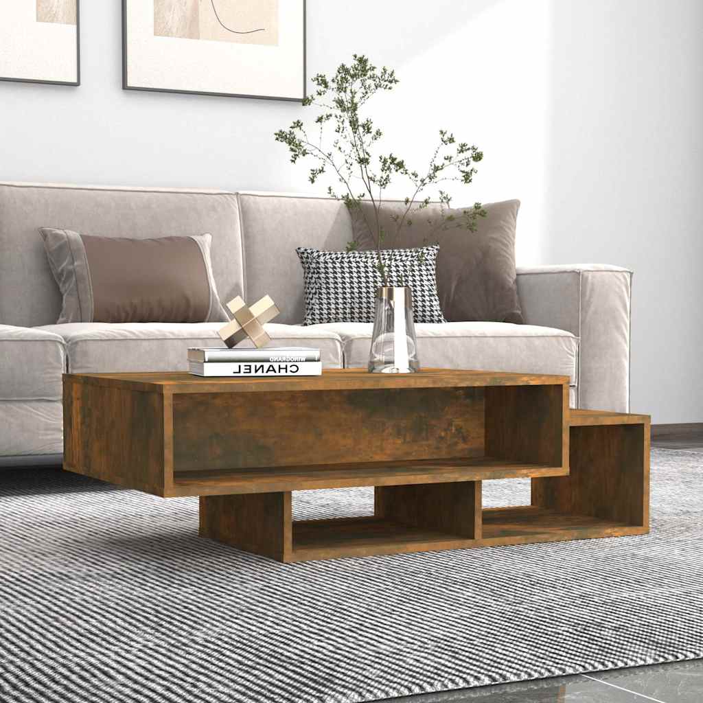 Vidaxl salontafel 105x55x32 cm bewerkt hout gerookt eikenkleurig