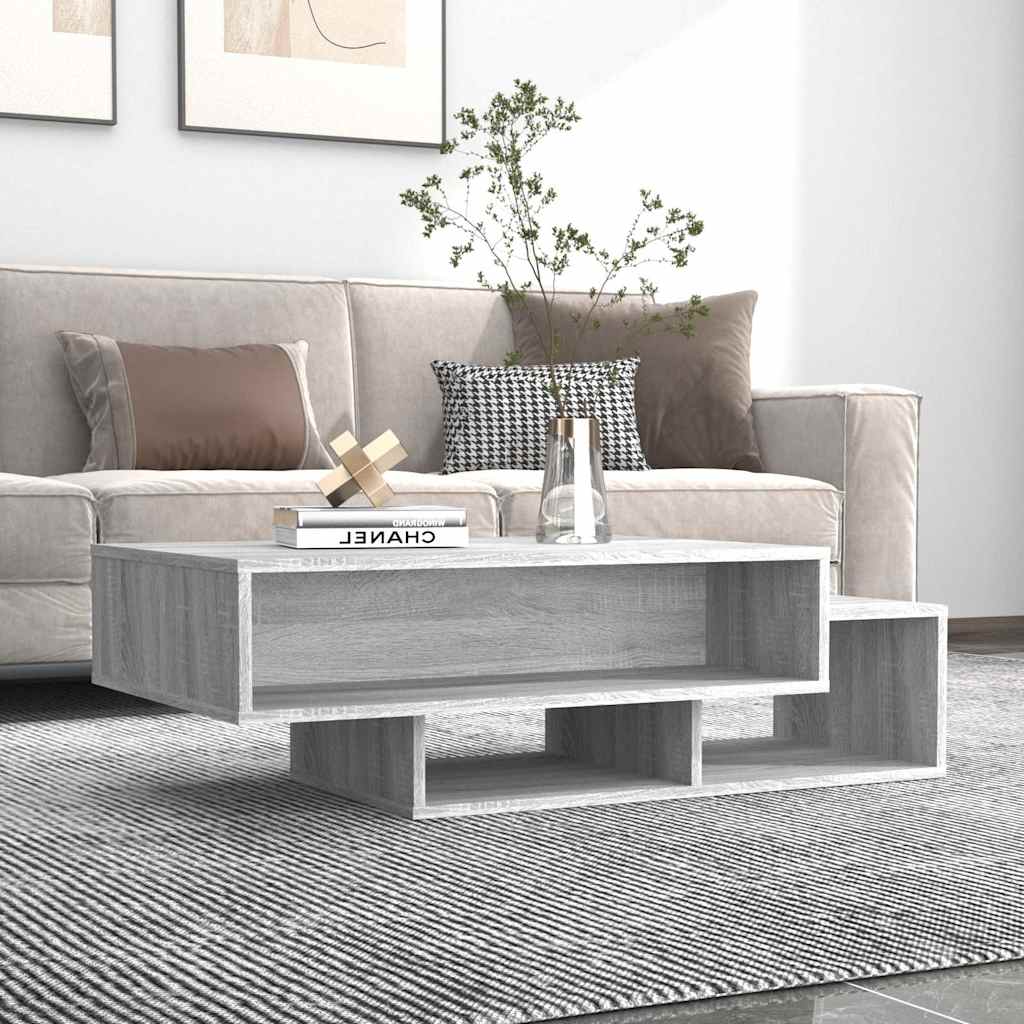 Vidaxl salontafel 105x55x32 cm bewerkt hout grijs sonoma eikenkleurig