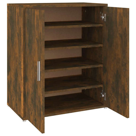 Armoire à chaussures Vidaxl 60x35x70 cm en bois de bois de chêne fumé coloré