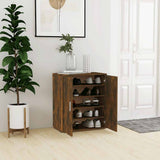 Armoire à chaussures Vidaxl 60x35x70 cm en bois de bois de chêne fumé coloré
