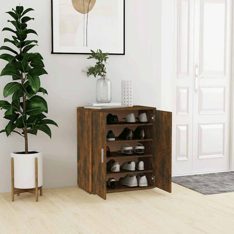 Armoire à chaussures Vidaxl 60x35x70 cm en bois de bois de chêne fumé coloré