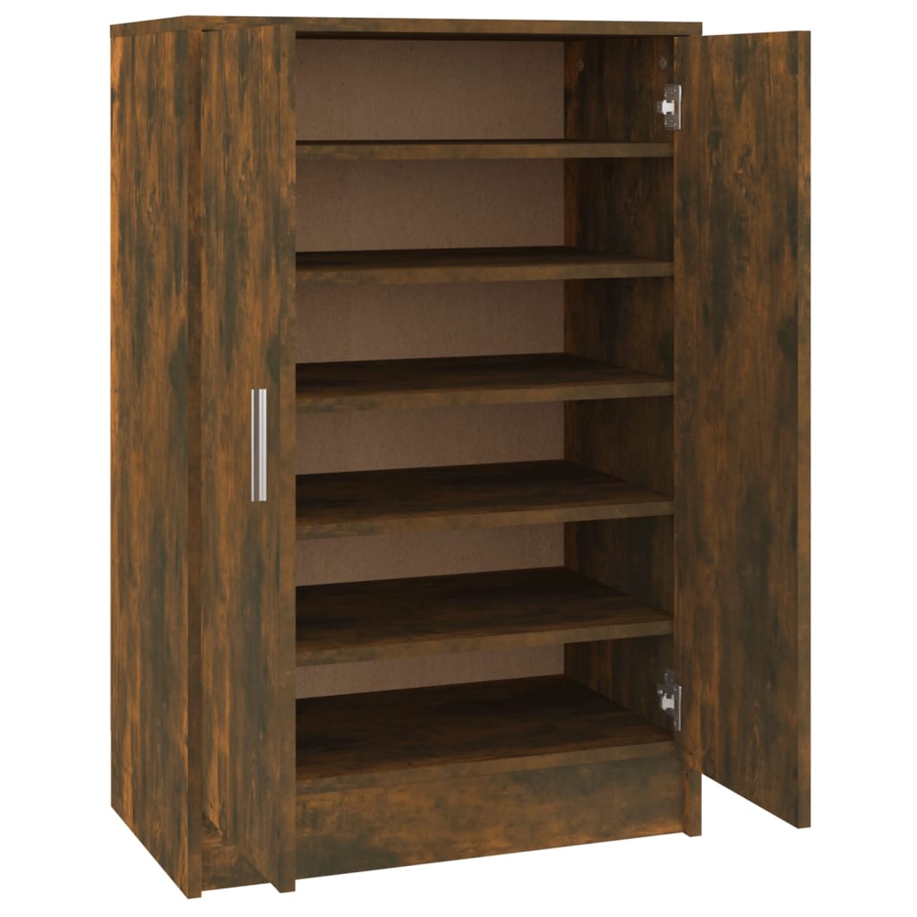 Armoire à chaussures vidaxl 60x35x92 cm en bois transformé en bois de chêne fumé coloré