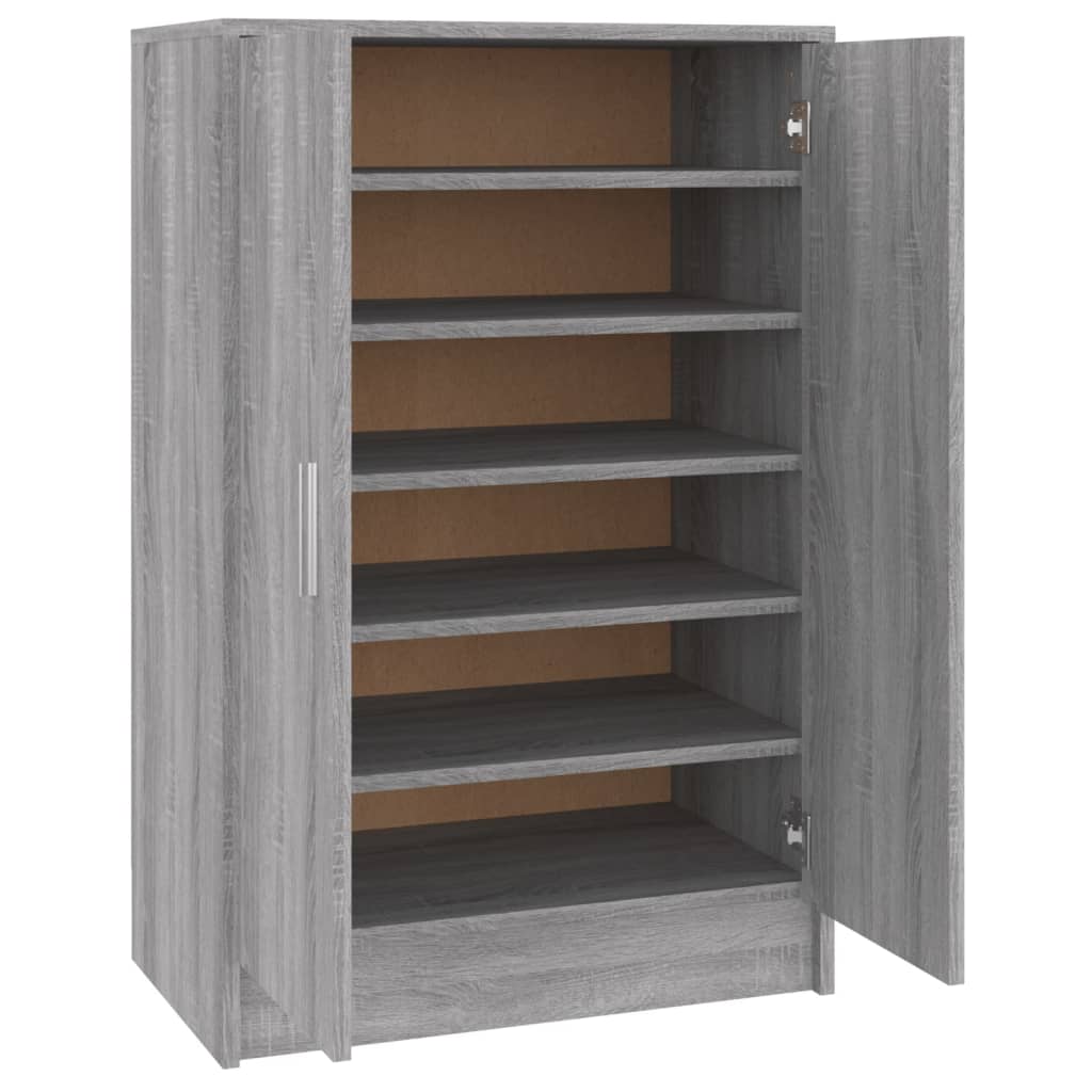 Vidaxl Schuhschrank 60x35x92 cm propertiertes Holzgrau Sonoma Eiche gefärbt