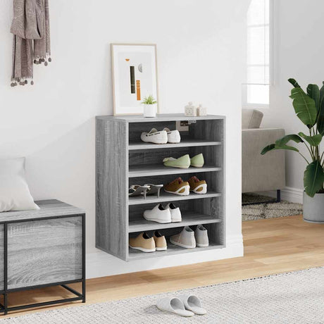 Armoire à chaussures Vidaxl 60x35x70 cm en bois de bois de chêne fumé coloré