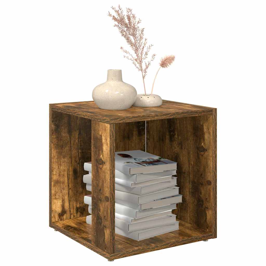 Vidaxl bijzettafel 33x33x34,5 cm bewerkt hout gerookt eikenkleurig