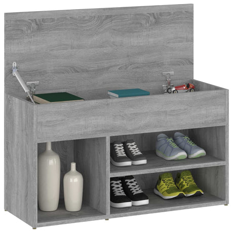Canapé de chaussure vidaxl 80x30x45 cm en bois de bois de bois de chêne sonoma coloré