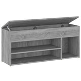 Canapé de chaussure Vidaxl 105x30x45 cm en bois de bois de bois de chêne Gris sonoma