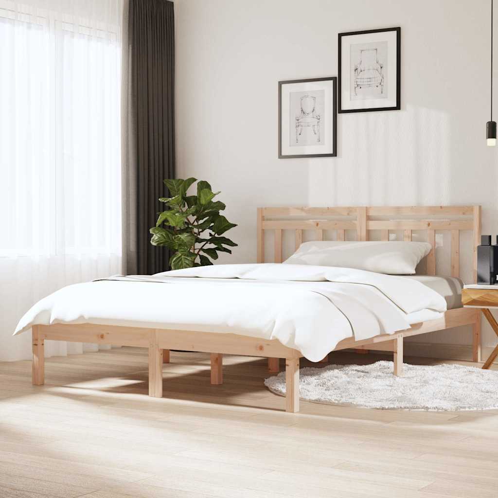 Vidaxl bedframe massief hout 135x190 cm