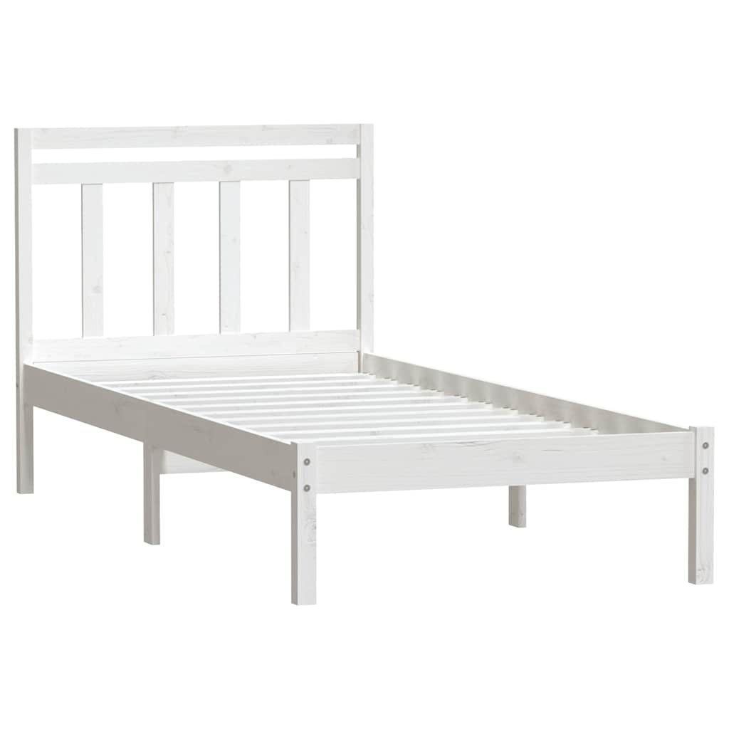 Vidaxl bedframe massief grenenhout wit 100x200 cm