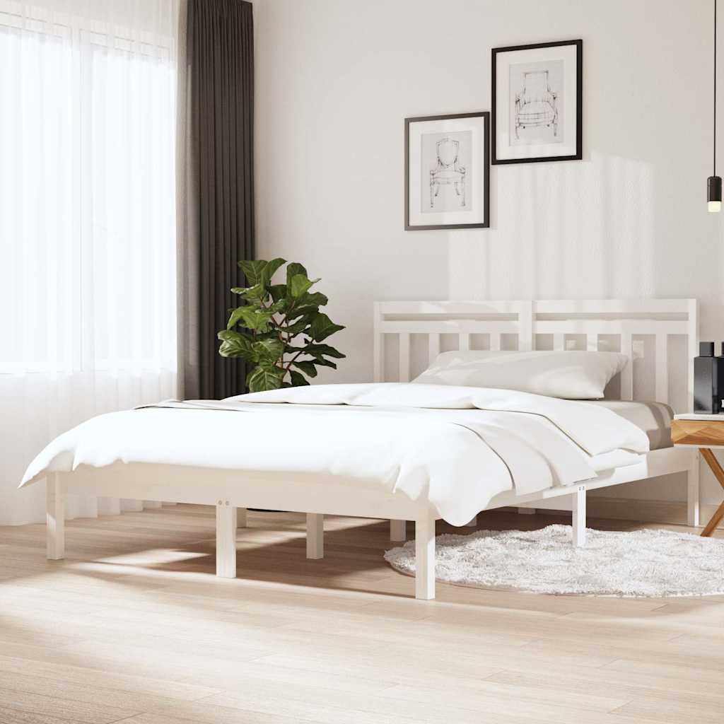 Vidaxl bedframe massief grenenhout wit 140x200 cm