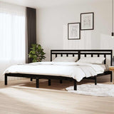Vidaxl bedframe massief grenenhout zwart 200x200 cm