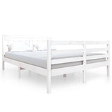 Vidaxl bedframe massief hout wit 140x190 cm
