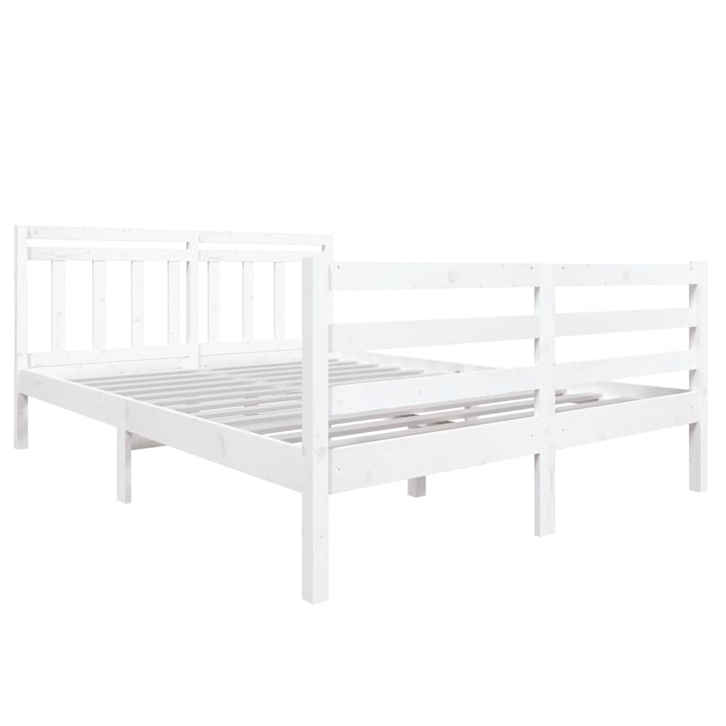 Vidaxl bedframe massief hout wit 140x190 cm