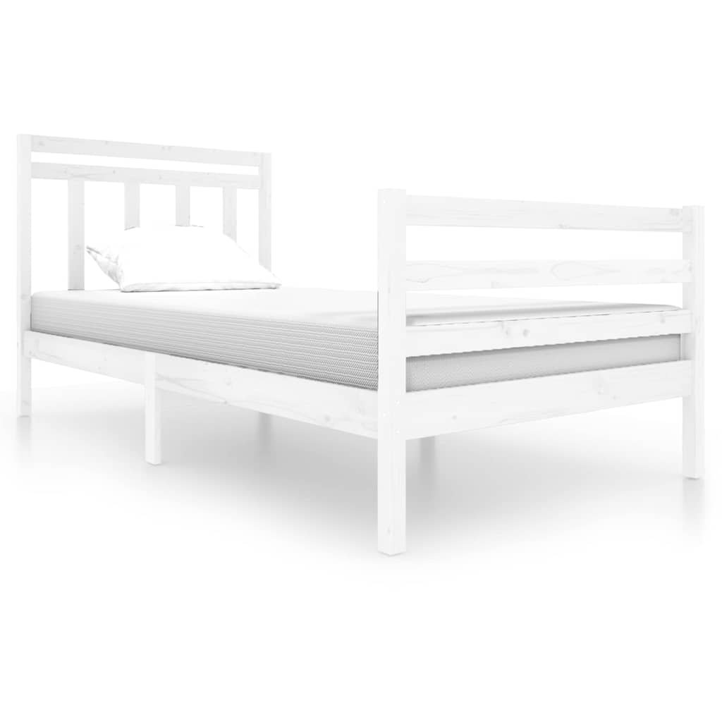 Vidaxl bedframe massief hout wit 100x200 cm