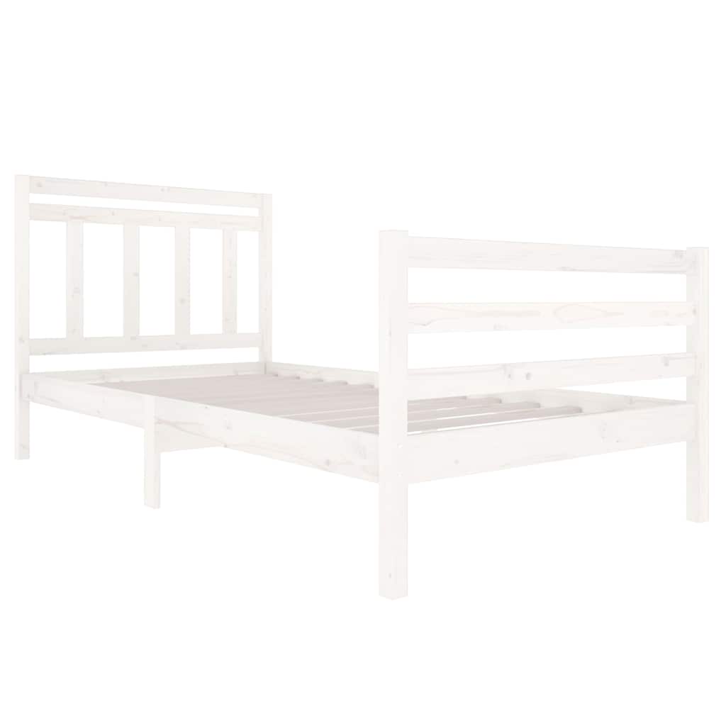 Vidaxl bedframe massief hout wit 100x200 cm