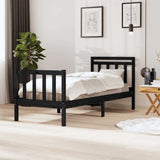 Vidaxl bedframe massief hout zwart 75x190 cm