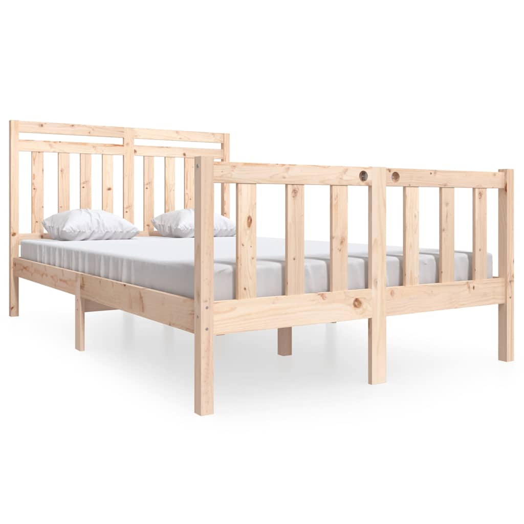 Vidaxl bedframe massief hout 135x190 cm
