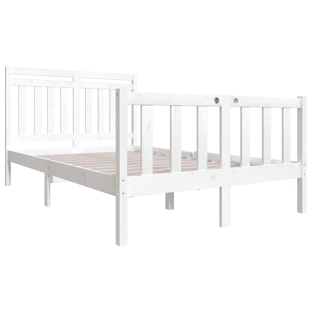 Vidaxl bedframe massief hout wit 135x190 cm