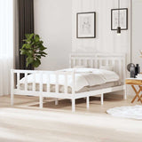 Vidaxl bedframe massief hout wit 135x190 cm