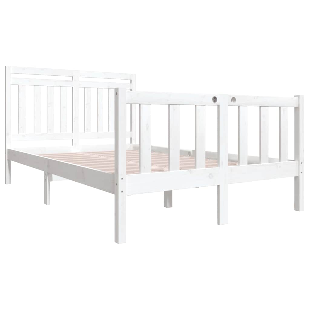 Vidaxl bedframe massief hout wit 140x190 cm