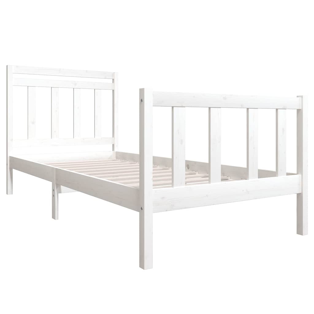 Vidaxl bedframe massief hout wit 100x200 cm