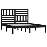 Vidaxl bedframe massief grenenhout zwart 140x190 cm