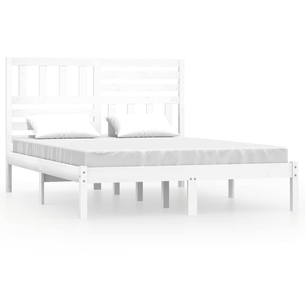 Vidaxl bedframe zonder matras massief grenenhout wit 150x200 cm
