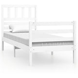 Vidaxl bedframe massief hout wit 75x190 cm