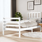 Vidaxl bedframe massief hout wit 75x190 cm